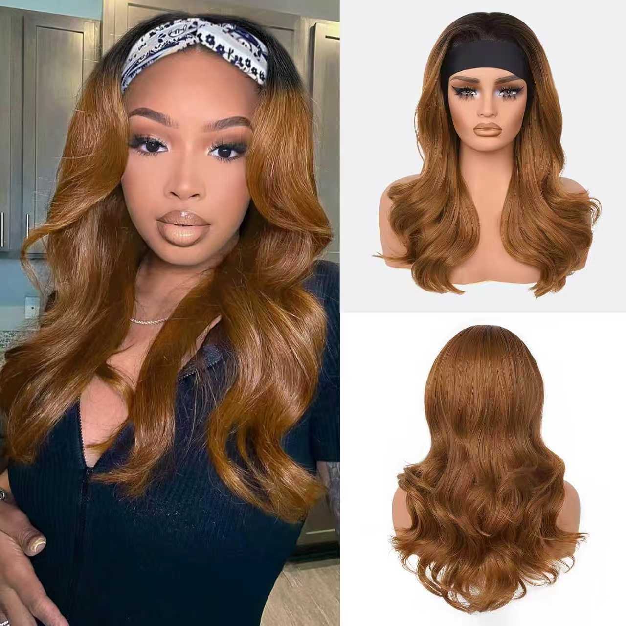 New Headband Wig Body Wave Wig 26Inch Hair Wigs Women Brazilian Ready To Wear Wig Curly Hair Wig