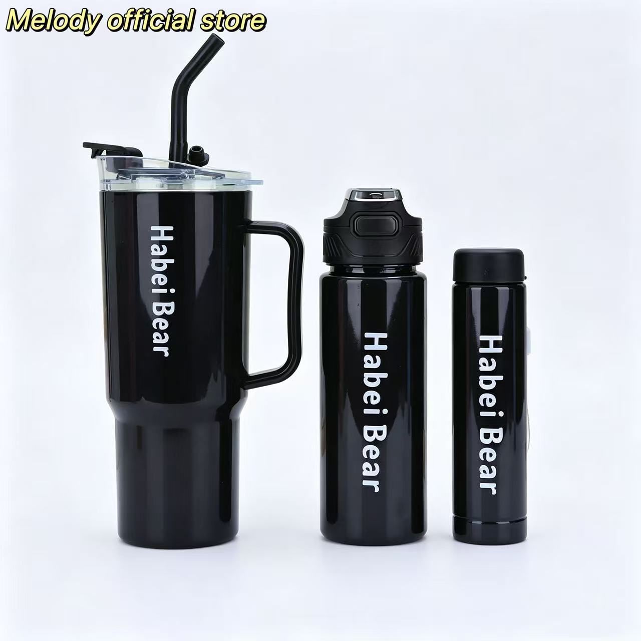 New 3PCS Set Water Bottles Car Cup Macaron Bottle Ice Bar Cup Plastic Sports Mug Large Capacity Frosted  Water Bottle Coffee Cup