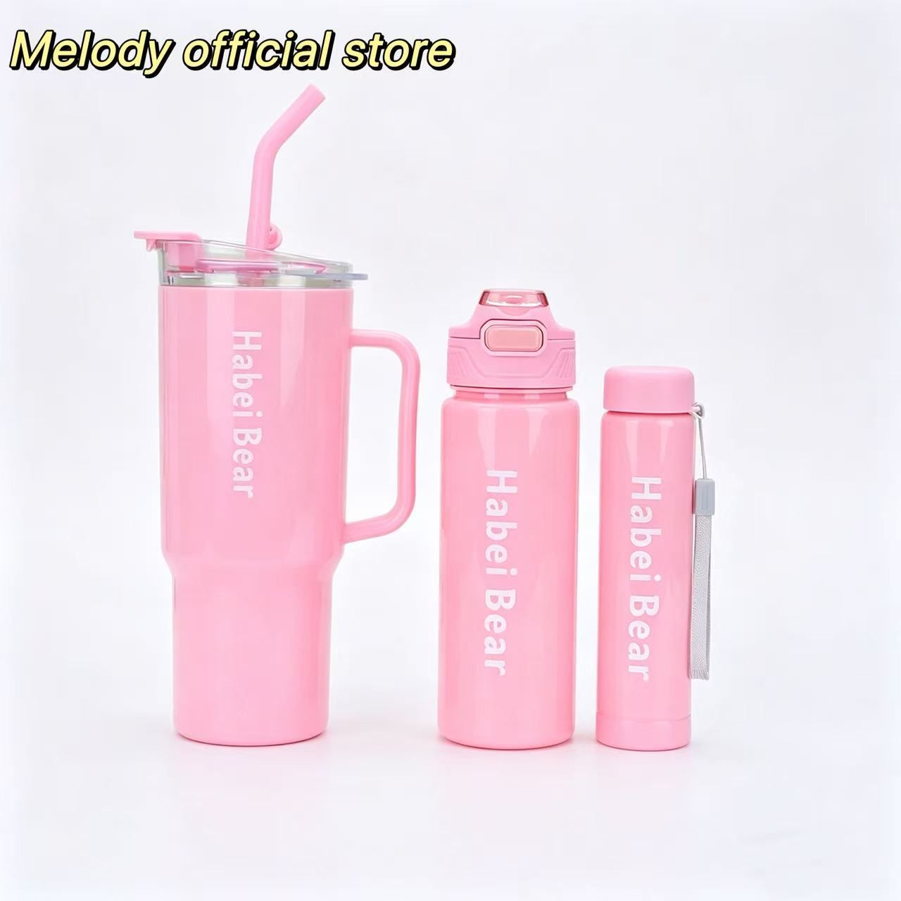 New 3PCS Set Water Bottles Car Cup Macaron Bottle Ice Bar Cup Plastic Sports Mug Large Capacity Frosted  Water Bottle Coffee Cup