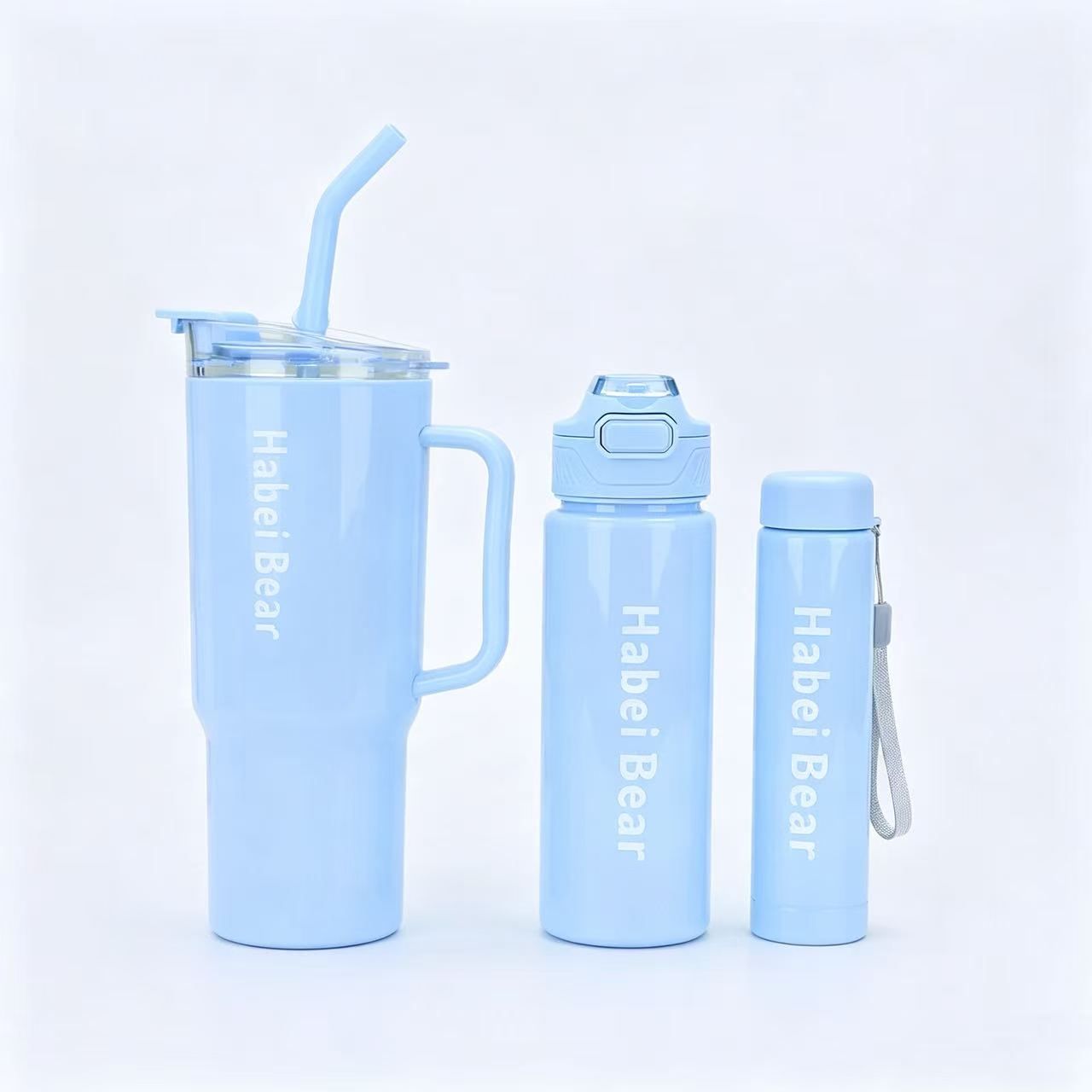 New 3PCS Set Water Bottles Car Cup Macaron Bottle Ice Bar Cup Plastic Sports Mug Large Capacity Frosted  Water Bottle Coffee Cup