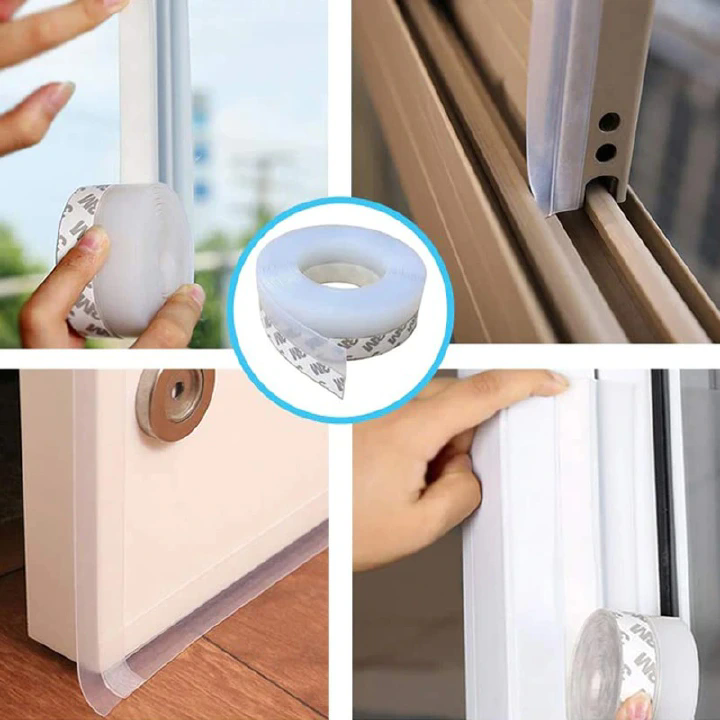 5M Door shieldWind Sealing Tape 1.4inch Door Bottom Seal Strip Weather Window Rubber Seal Weatherstrip Windproof Dust Self Adhesive