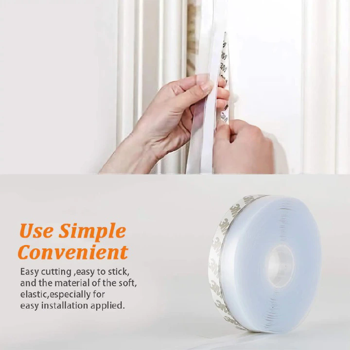 5M Door shieldWind Sealing Tape 1.4inch Door Bottom Seal Strip Weather Window Rubber Seal Weatherstrip Windproof Dust Self Adhesive