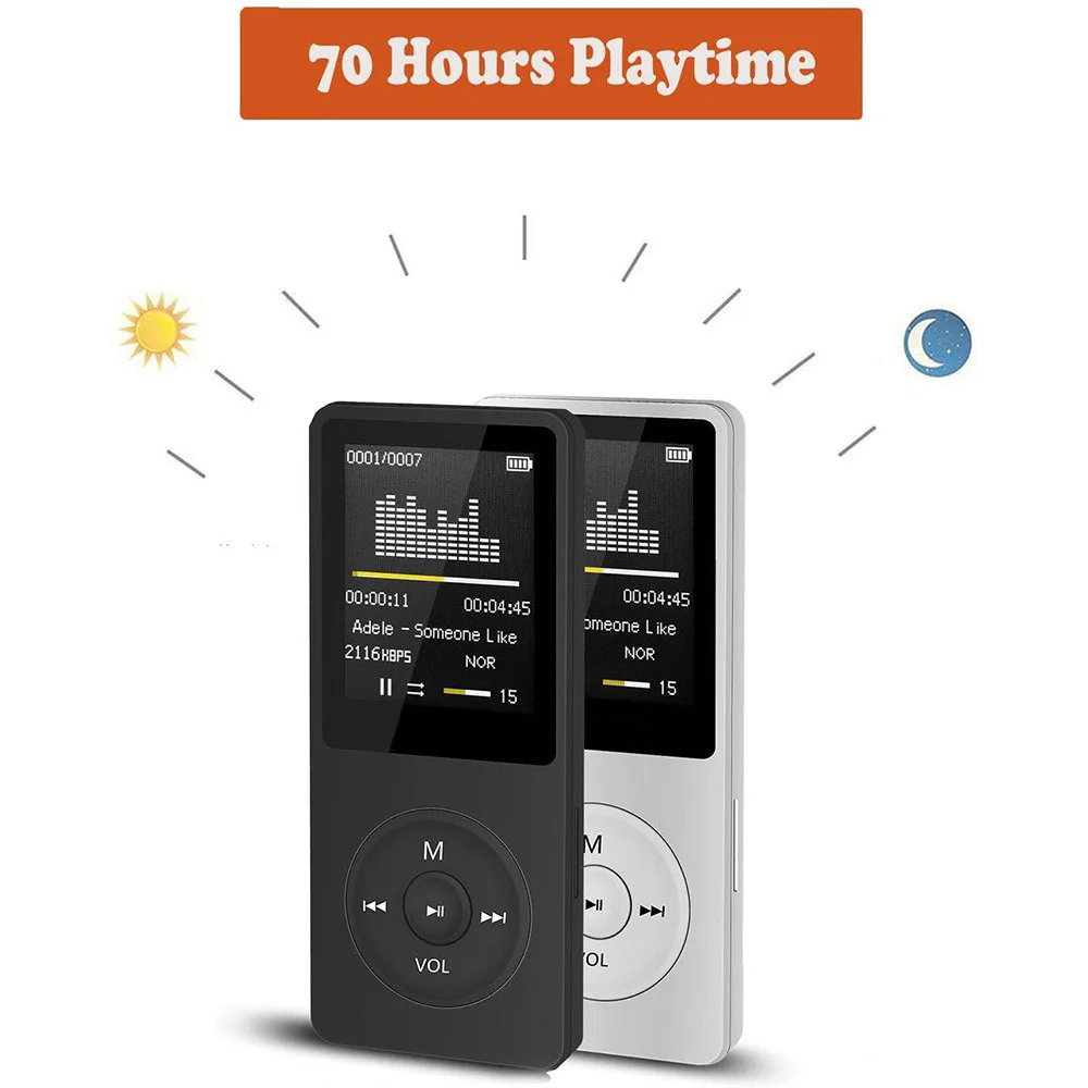 128g MP3 player, LCD screen, FM radio, video, high-fidelity player, games, movies, e-books, music player, built-in microphone.