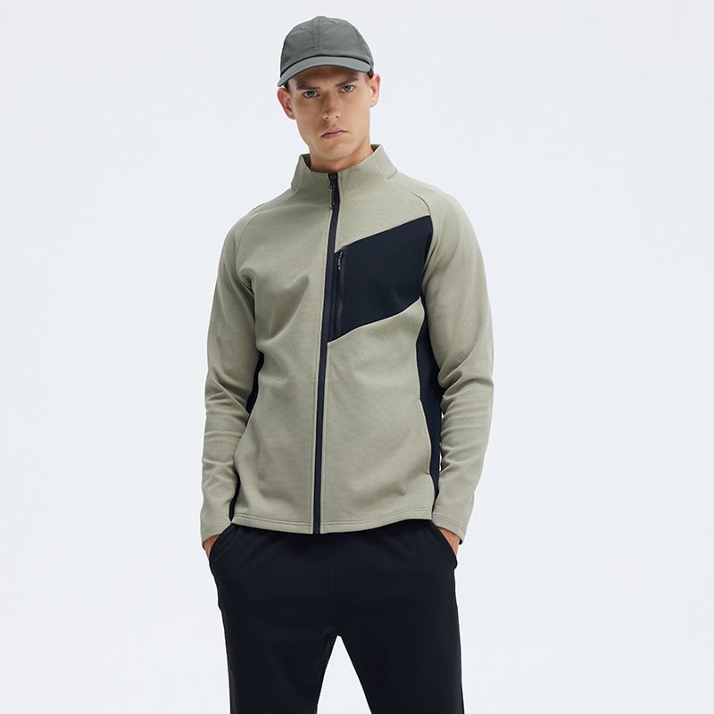 Outdoor Casual Jacket Men Quick Dry Athletic Running Jacket Slim-fit Stand-up Collar Zipper Jacket