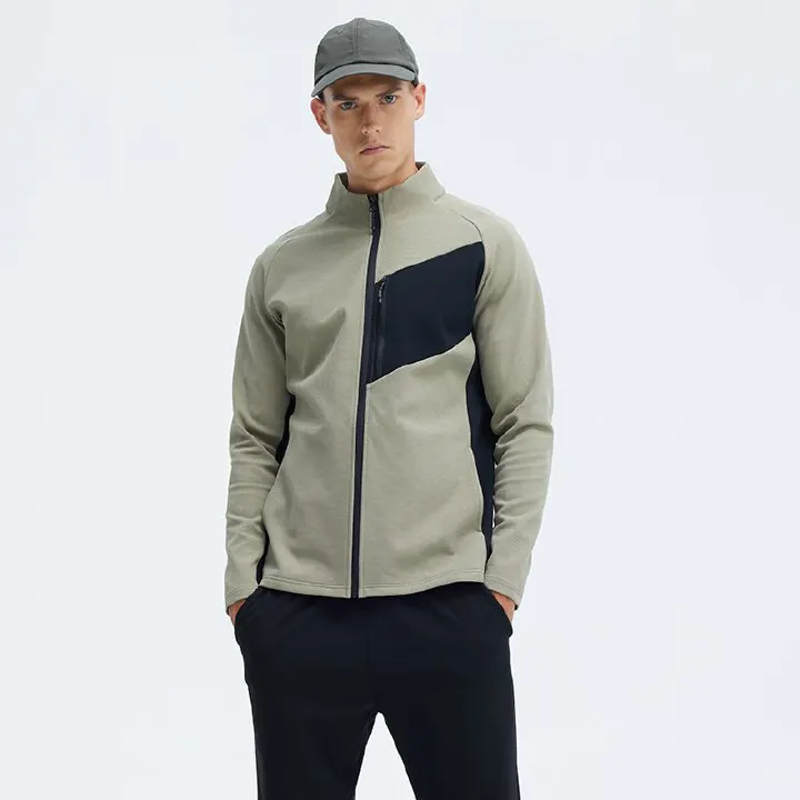 Outdoor Casual Jacket Men Quick Dry Athletic Running Jacket Slim-fit Stand-up Collar Zipper Jacket