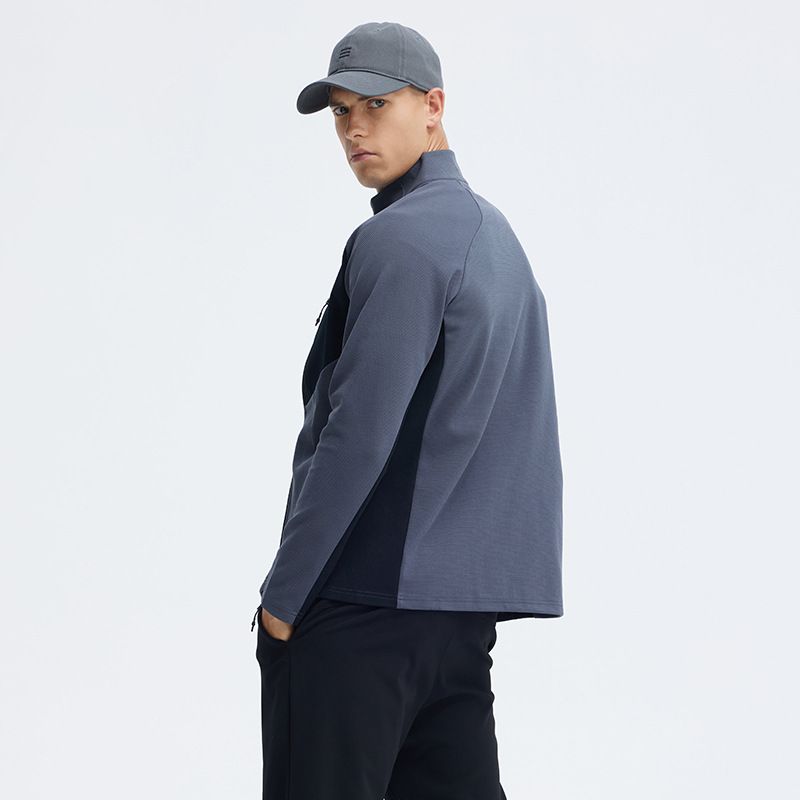 Outdoor Casual Jacket Men Quick Dry Athletic Running Jacket Slim-fit Stand-up Collar Zipper Jacket