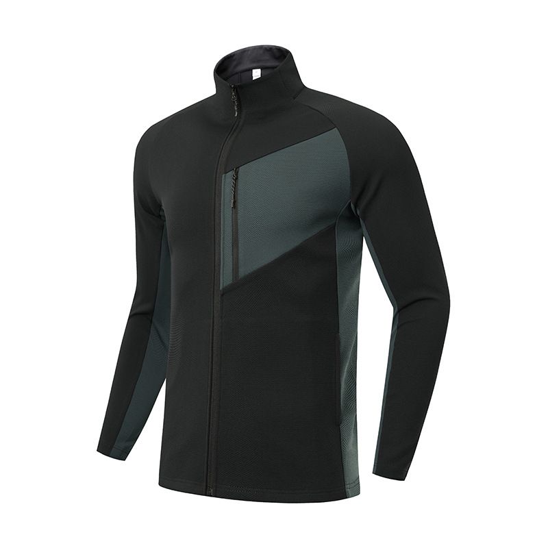 Outdoor Casual Jacket Men Quick Dry Athletic Running Jacket Slim-fit Stand-up Collar Zipper Jacket