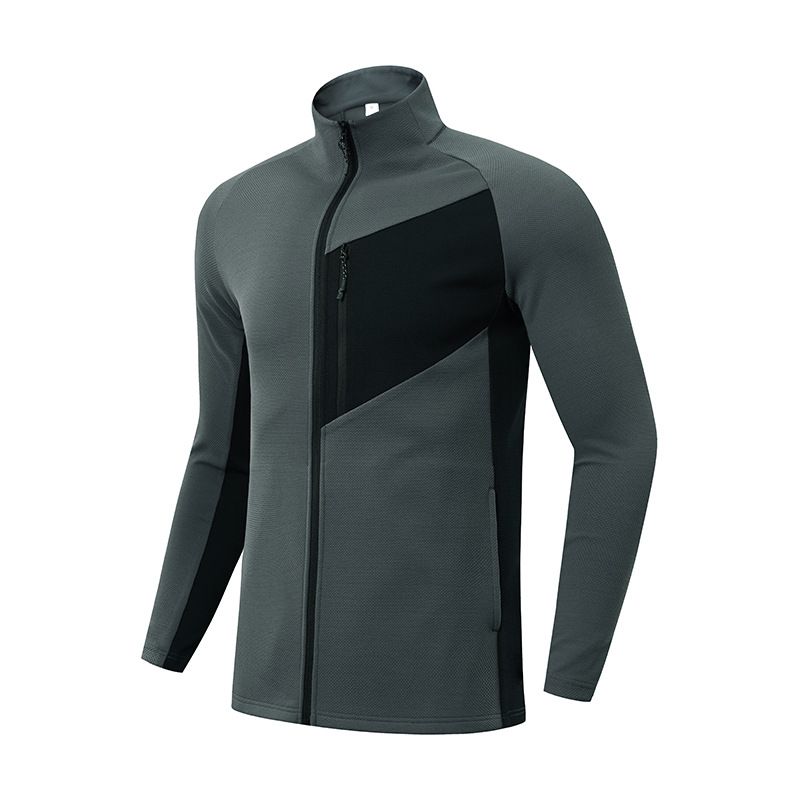 Outdoor Casual Jacket Men Quick Dry Athletic Running Jacket Slim-fit Stand-up Collar Zipper Jacket