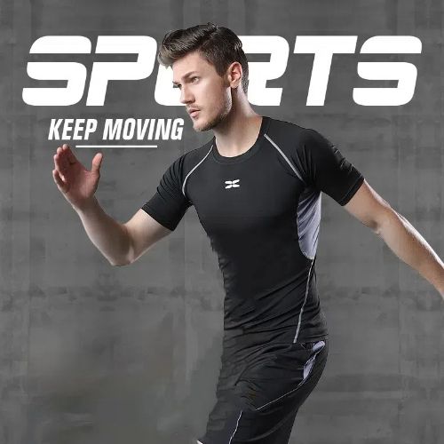 Men's Compression Shirts, Short Sleeve Athletic Compression Tops Dry Workout T Shirt