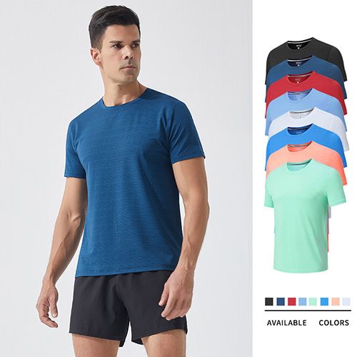 Men's Workout Running Shirts Sports Gym Athletic Short Sleeve Dry Fit Moisture Wicking