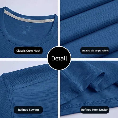 Men's Workout Running Shirts Sports Gym Athletic Short Sleeve Dry Fit Moisture Wicking