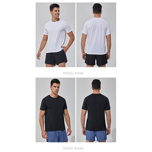 Men's Workout Running Shirts Sports Gym Athletic Short Sleeve Dry Fit Moisture Wicking