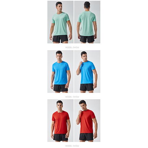 Men's Workout Running Shirts Sports Gym Athletic Short Sleeve Dry Fit Moisture Wicking