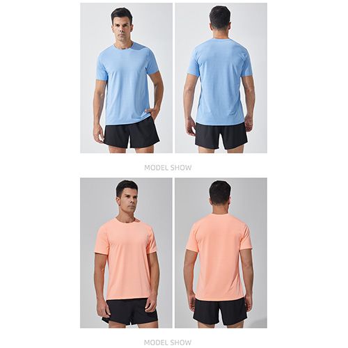 Men's Workout Running Shirts Sports Gym Athletic Short Sleeve Dry Fit Moisture Wicking