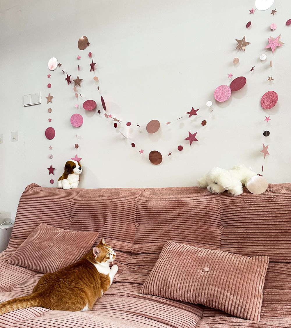 （48pcs 156inch） * 3 String Twinkle Little Star Party Garlands Glitter Hanging Moon Stars Decorations Banner Backdrop Decor for Ramadan Wedding Xmas Birthday EID Graduation