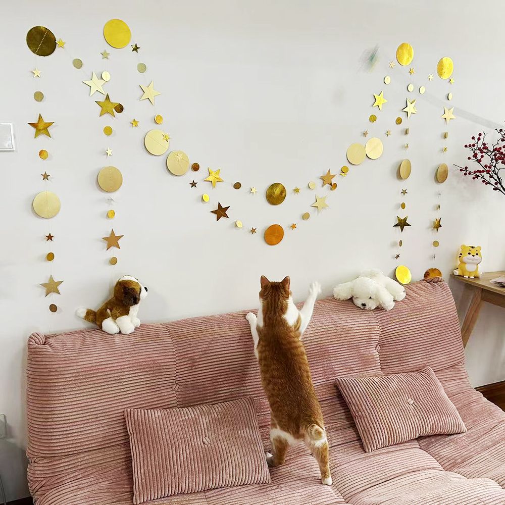 （48pcs 156inch） * 3 String Twinkle Little Star Party Garlands Glitter Hanging Moon Stars Decorations Banner Backdrop Decor for Ramadan Wedding Xmas Birthday EID Graduation