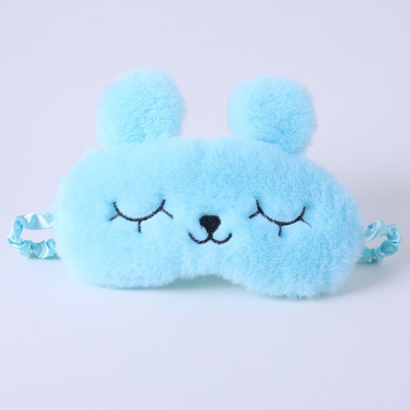 Sleep Mask Cute Cartoon Rabbit Ears Plush Silky Eye Masks Comfortable Sleeping Eye Mask Ice Hot Compress for Girls and Women Eye Cover Funny Blindfold