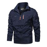 Men's Jacket Waterproof Outdoor Spring and Autumn Hooded Rushing Jacket Men's Coat Soft Shell Hooded Tactical Jacket with Pockets for Hiking Climbing Traveling