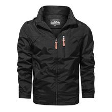 Men's Jacket Waterproof Outdoor Spring and Autumn Hooded Rushing Jacket Men's Coat Soft Shell Hooded Tactical Jacket with Pockets for Hiking Climbing Traveling