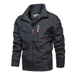 Men's Jacket Waterproof Outdoor Spring and Autumn Hooded Rushing Jacket Men's Coat Soft Shell Hooded Tactical Jacket with Pockets for Hiking Climbing Traveling
