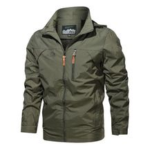 Men's Jacket Waterproof Outdoor Spring and Autumn Hooded Rushing Jacket Men's Coat Soft Shell Hooded Tactical Jacket with Pockets for Hiking Climbing Traveling