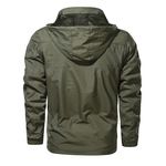 Men's Jacket Waterproof Outdoor Spring and Autumn Hooded Rushing Jacket Men's Coat Soft Shell Hooded Tactical Jacket with Pockets for Hiking Climbing Traveling