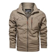 Men's Jacket Waterproof Outdoor Spring and Autumn Hooded Rushing Jacket Men's Coat Soft Shell Hooded Tactical Jacket with Pockets for Hiking Climbing Traveling