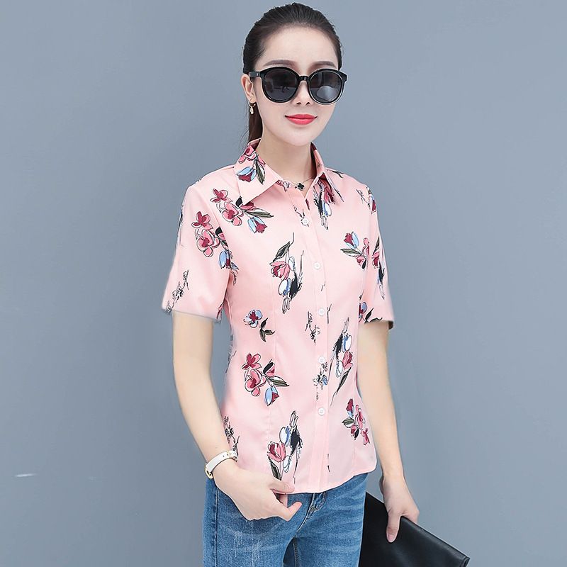 Plus Size Women's Plaid Shirt Female Short-sleeved Summer New Tide Casual Top Fashion Blouse Shirt