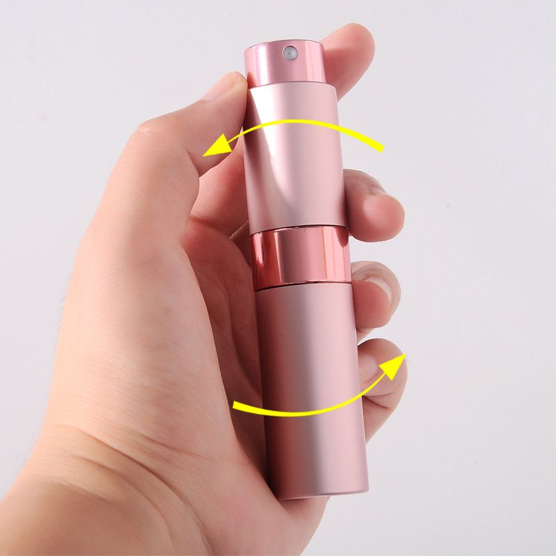 2Pcs 8ml Rotating Perfume Bottle Refillable Glass Inner Container Cosmetic Spray Bottle Press-Type Empty Perfume Bottle