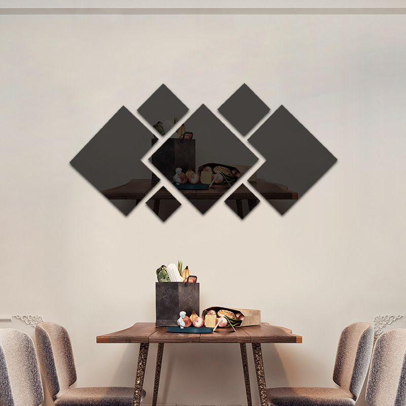 7  Square Combination Mirror Acrylic Wall Stickers Living Room Entrance Aisle Staircase Personalised Decorative Self-stick Mirror Stickers