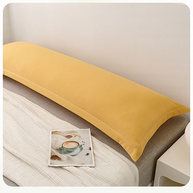 Quality Pillow Covers Washed Cotton King Size Pillowcase with Zipper Closure Soft Solid Color Long Pillow Cover for Couples