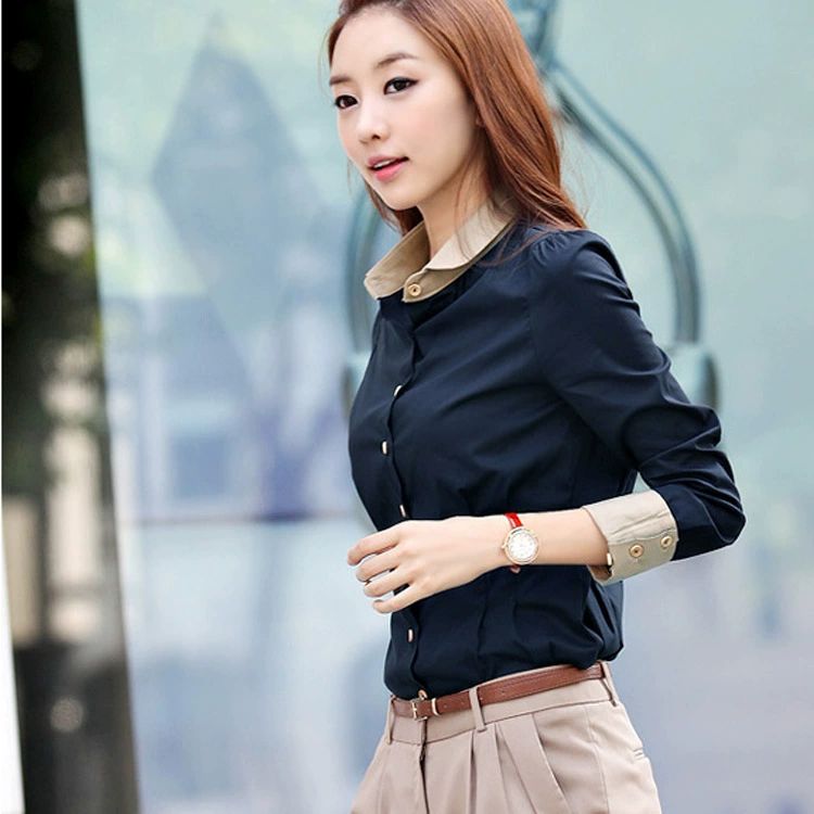 Fashion Slim Fit Women's Blouse Professional Office Wear Long Sleeve Shirt  Button Up Ladies Top Business Formal Blouses Female Clothing