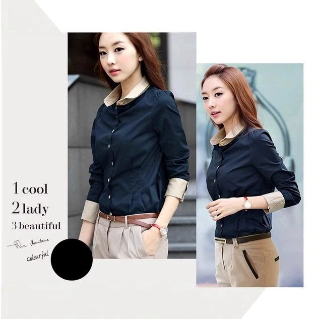 Fashion Slim Fit Women's Blouse Professional Office Wear Long Sleeve Shirt  Button Up Ladies Top Business Formal Blouses Female Clothing