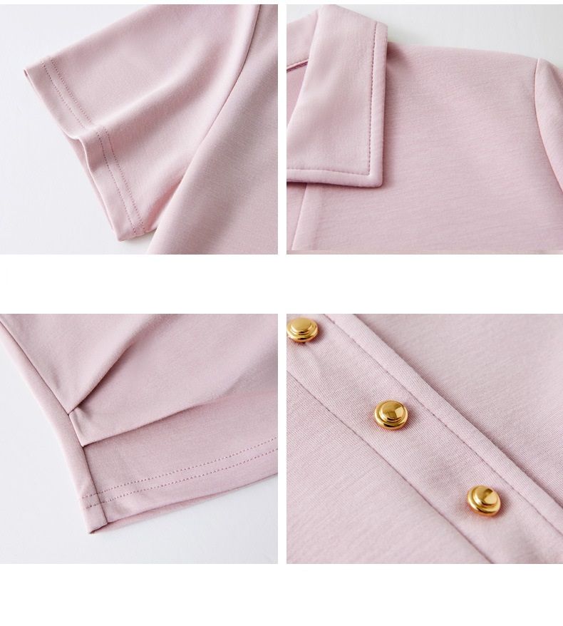 Women's Quality Polo Shirt Lapel Collar Short Sleeve Summer Tops Business Casual Basic Tees Work Collared T-shirt Dressy Johnny Collar Cute Blouse for Office Ladies