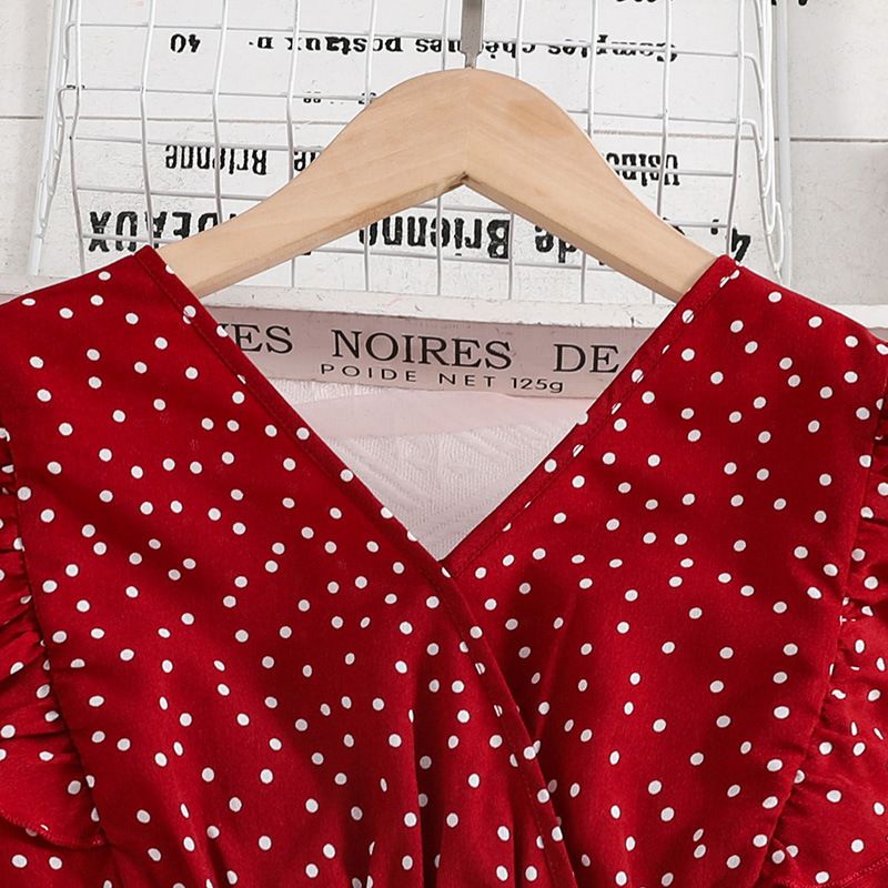 Girls' Summer Dress Flutter Sleeve V-Neck Polka Dot Princess Dress with Waist-Defining for 8-12 Years Old Big Girls Clothing
Fashion Dresses for Daily Wear Kids Birthday Gift