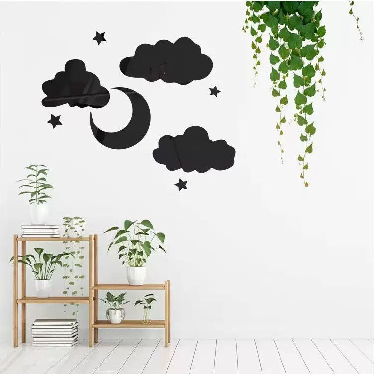 Moon, Star & Cloud Acrylic Wall Decals Self-Adhesive Mirror Stickers Artistic Wall Decor for Home Modern Style Wall Stickers
Creative Home Decor Accents Acrylic Stickers