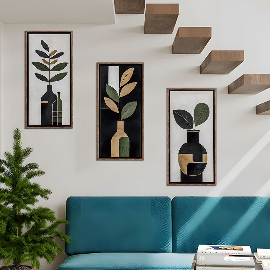Vintage-Style Abstract Vase Wall Decals Self-Adhesive Art Stickers for Home & Cafe Decor Library Wall Stickers PVC Sticker