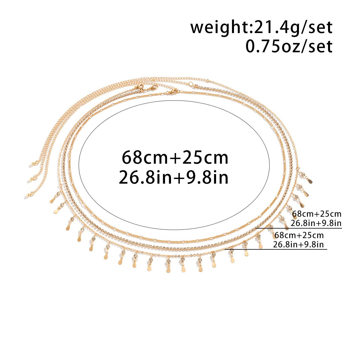 Sexy Layered Tassel Sequin Metal Chain Waist Belt Trendy Beach Body Chain with Rhinestone Heart Detail Women's Body Jewelry