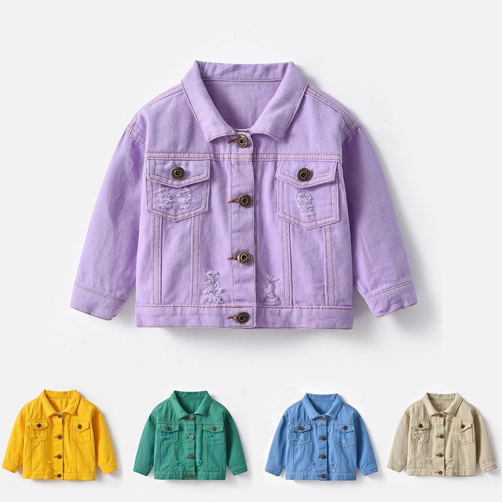 Kids Dopamine Denim Jacket Unisex Baby to 6Y, Spring Fall Button-Up Outerwear Kids Coat Fashion Clothing for Boys and Girls