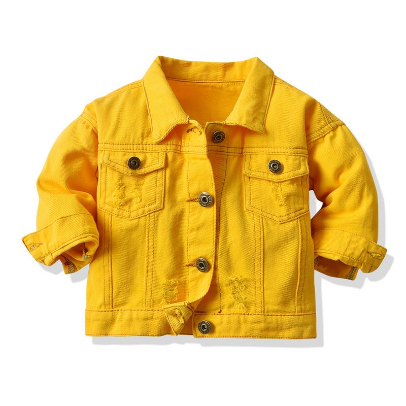 Kids Dopamine Denim Jacket Unisex Baby to 6Y, Spring Fall Button-Up Outerwear Kids Coat Fashion Clothing for Boys and Girls