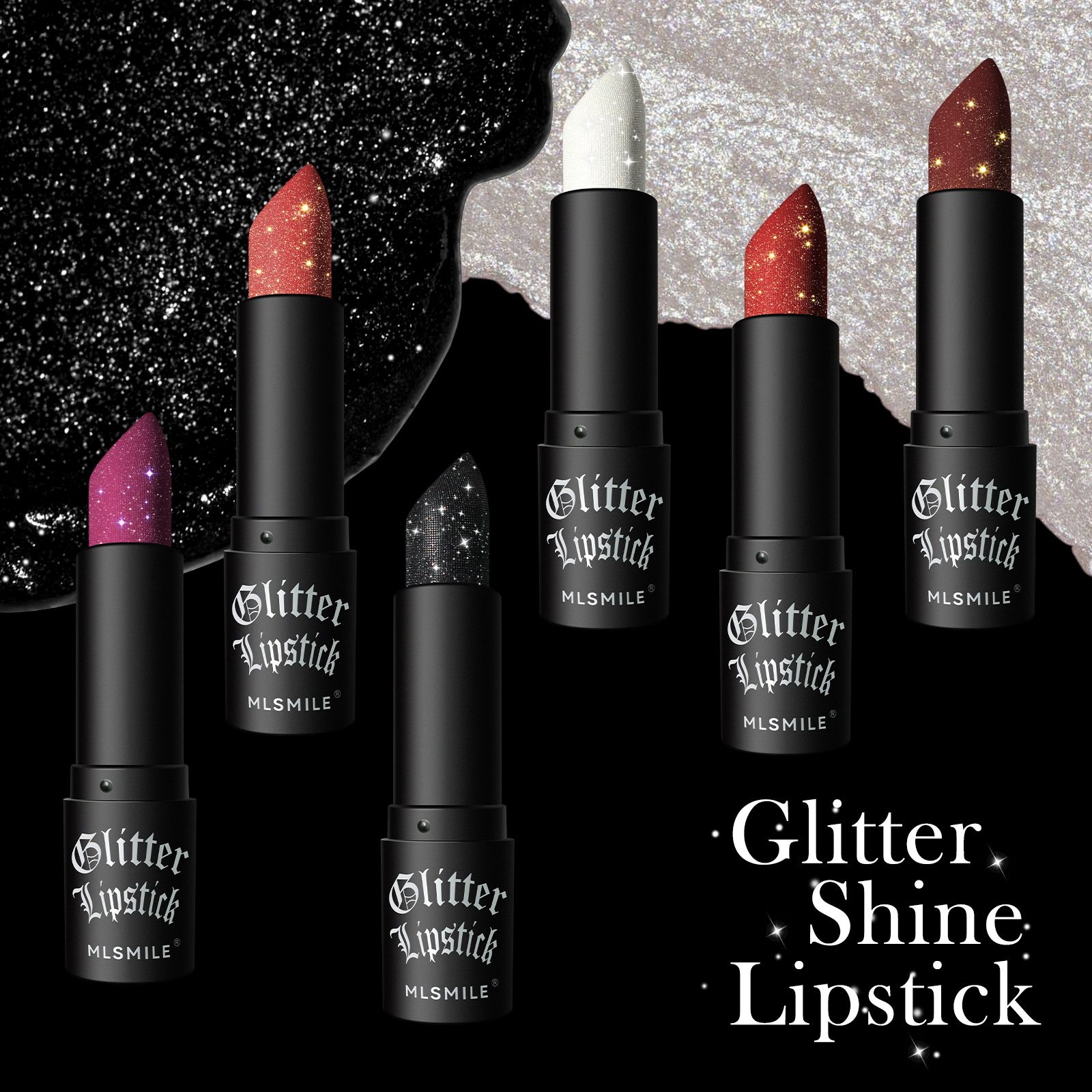 Non-Transfer Matte Lipstick Long Lasting Glitter Diamond Lipstick Halloween Vampire Dark Makeup Waterproof Lipstick