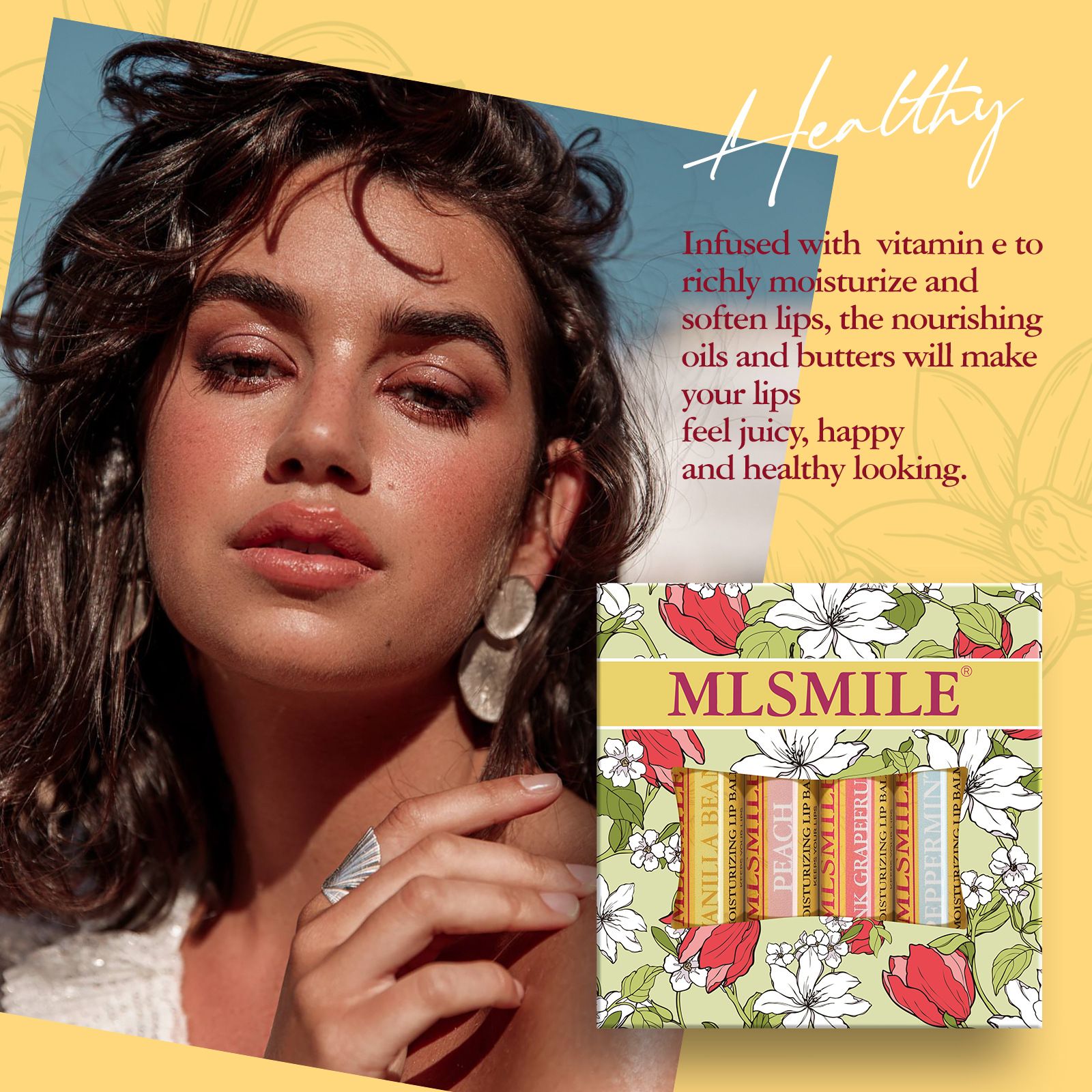 Fruity Lip Balm Set of 4 Moisturizing Nourishing and Softening Lip Care Balms Lips Moisturizers