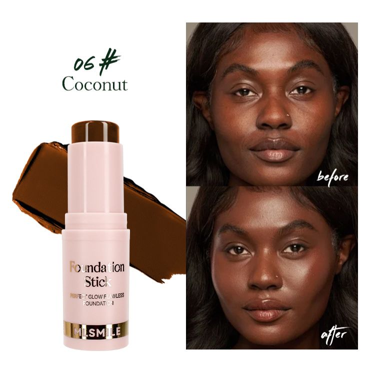 6-Color Foundation Stick Waterproof Sweat-Resistant Brightening and Contouring Concealer Stick with Lightweight Matte Finish Face Make Up