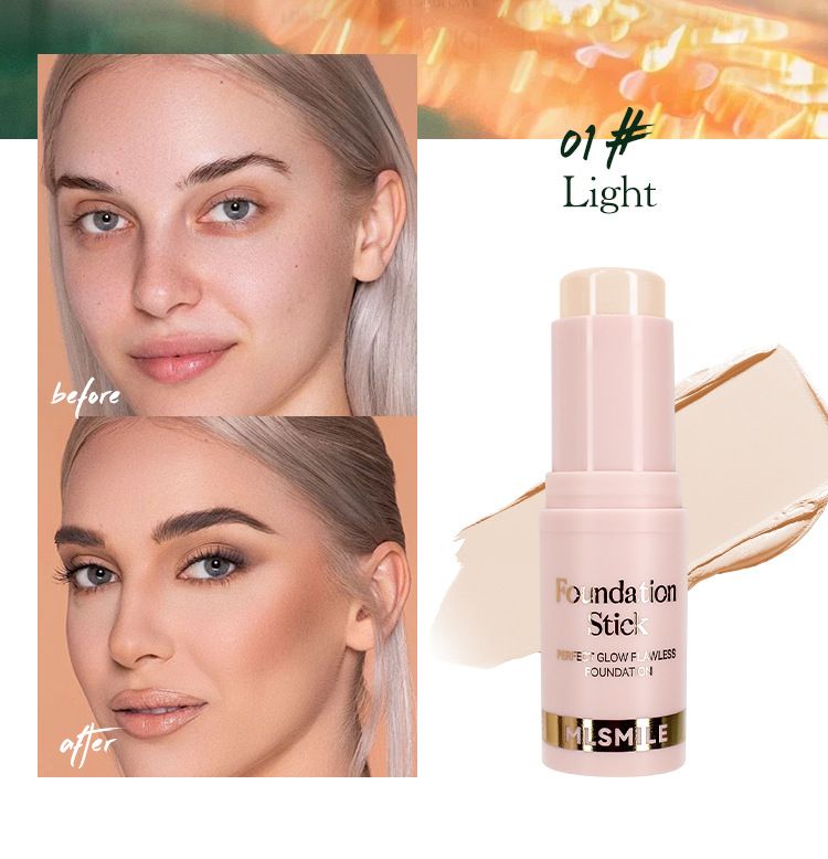 6-Color Foundation Stick Waterproof Sweat-Resistant Brightening and Contouring Concealer Stick with Lightweight Matte Finish Face Make Up