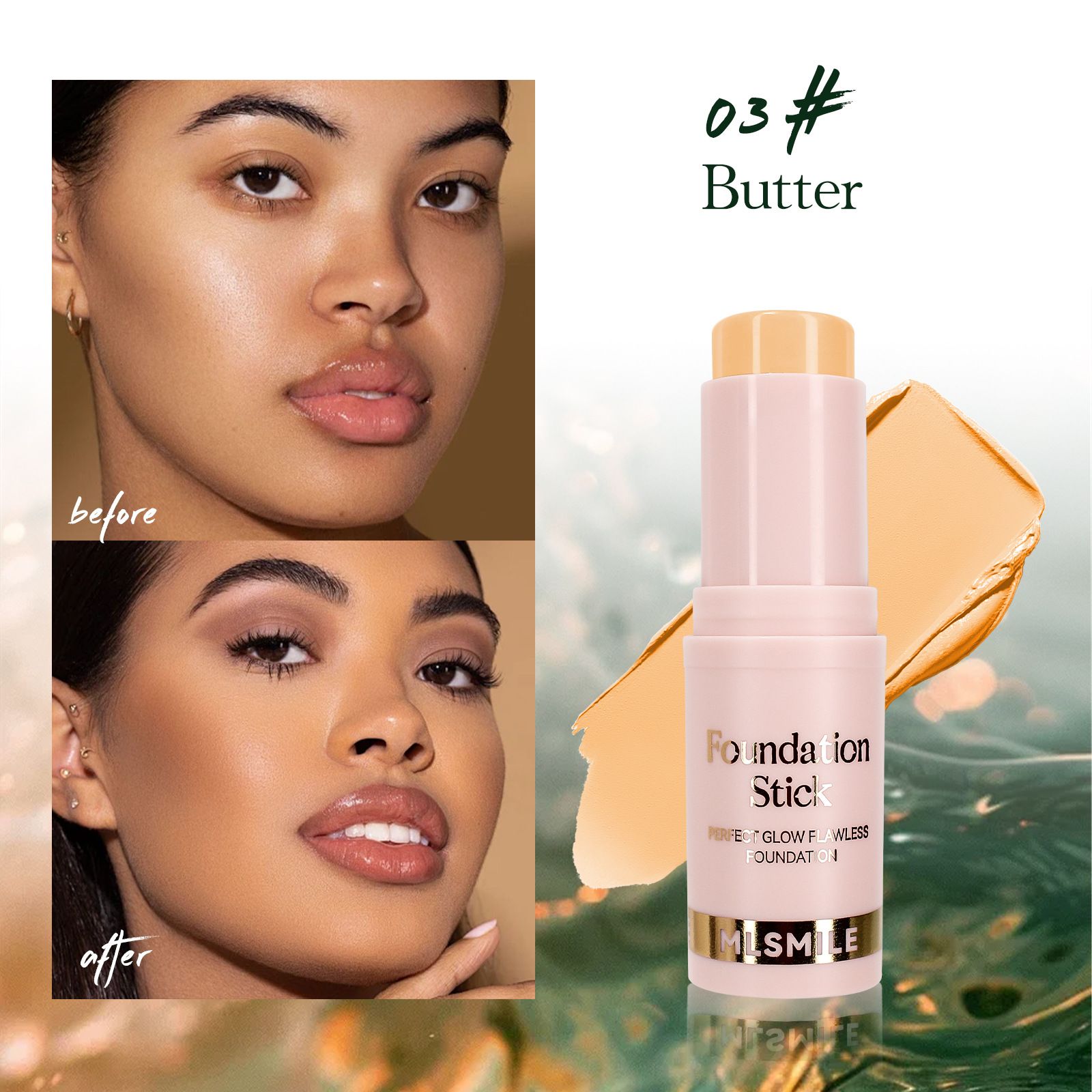 6-Color Foundation Stick Waterproof Sweat-Resistant Brightening and Contouring Concealer Stick with Lightweight Matte Finish Face Make Up