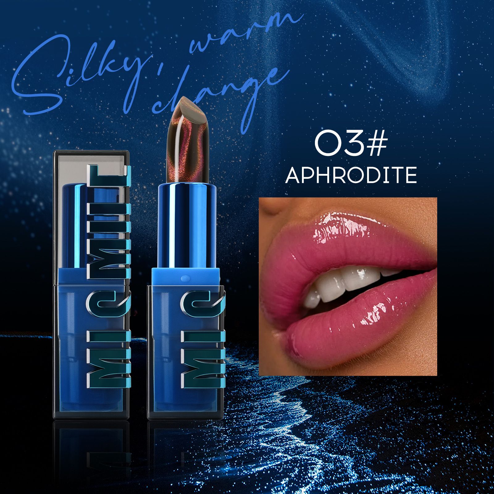 Color-Changing Cat Eye Lipstick Temperature Sensitive Non-Stick Cup Glitter Matte Unique Shade for Everyone Temperature Change Lipstick Color-Changing Lip Stick