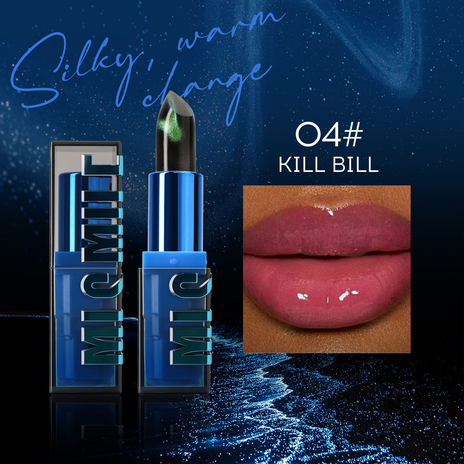 Color-Changing Cat Eye Lipstick Temperature Sensitive Non-Stick Cup Glitter Matte Unique Shade for Everyone Temperature Change Lipstick Color-Changing Lip Stick