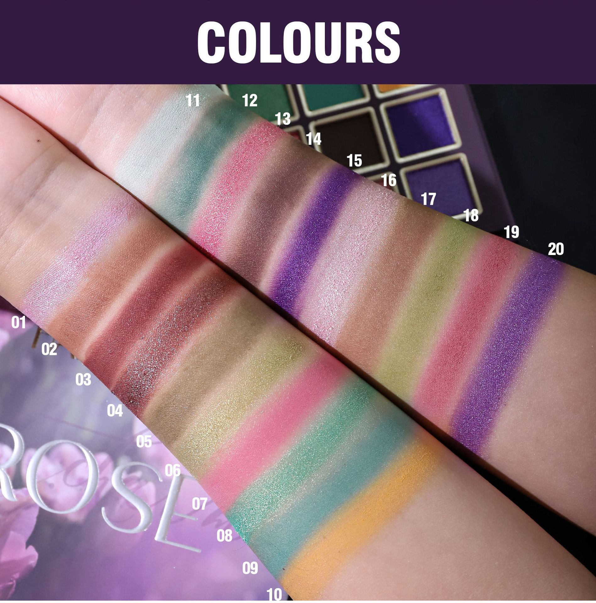 20-Color Eyeshadow Palette Matte & Shimmer Multi-Use with Highlighter & Contour All-in-One Sparkling Eyeshadows Lustrous Eyes Make Up