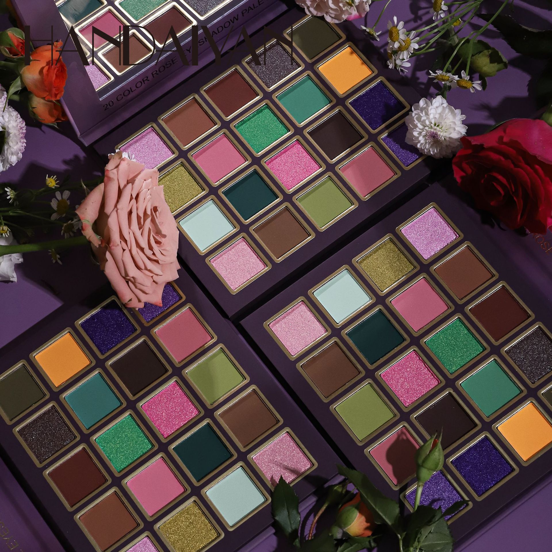 20-Color Eyeshadow Palette Matte & Shimmer Multi-Use with Highlighter & Contour All-in-One Sparkling Eyeshadows Lustrous Eyes Make Up