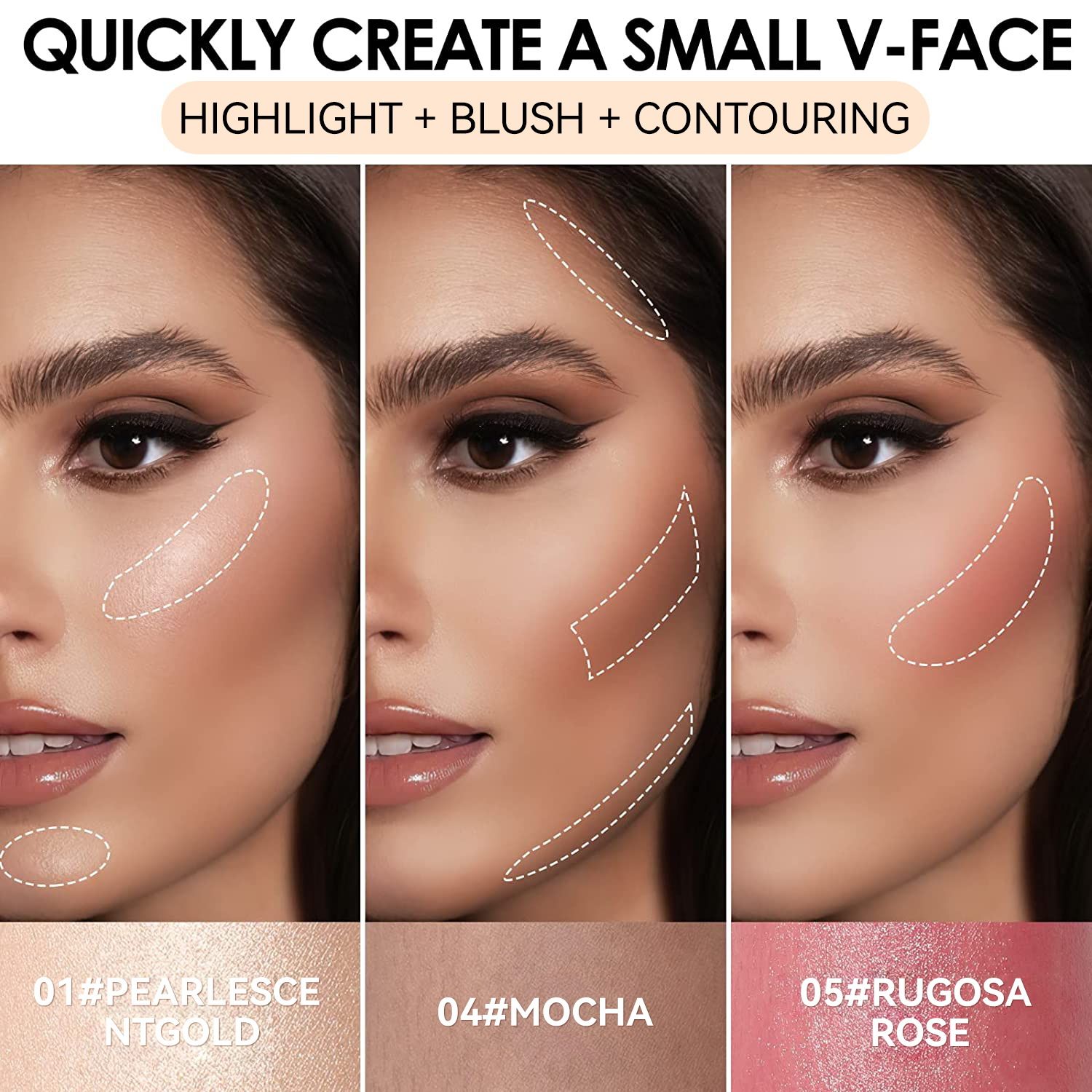 Multi-Functional Highlight & Contour Stick 3D Face Sculpting Nose Shading Under-Eye Brightening Blush Makeup Pen Highlighter Highlight Stick